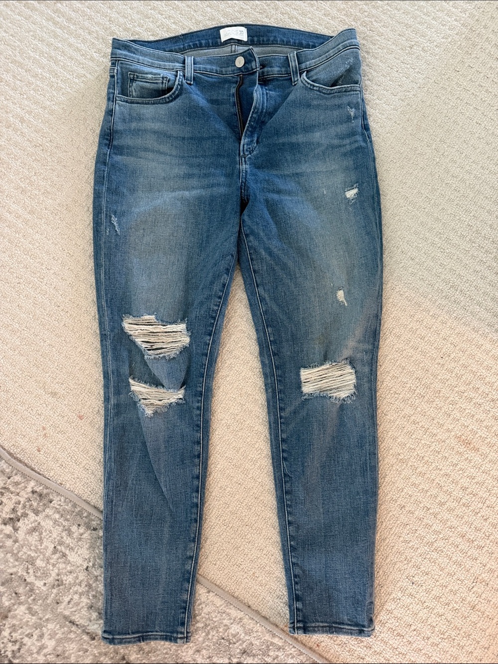 Joe's Jeans Distressed Dark Blue Skinny Jeans